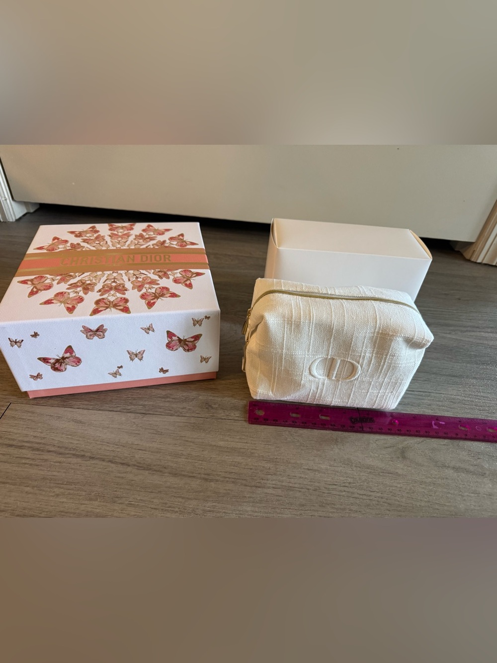 New Dior Beauty Cosmetic Pouch with Butterfly Box